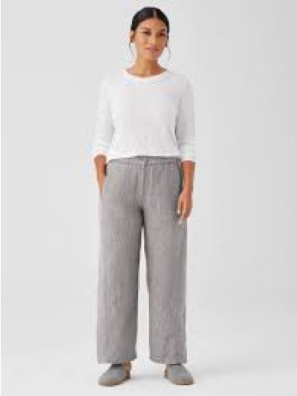 Ricki's Gray Wide Leg Linen-Blend Pants